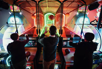 Basketball hoops in new Chicago arcade with the help of Betson Enterprises